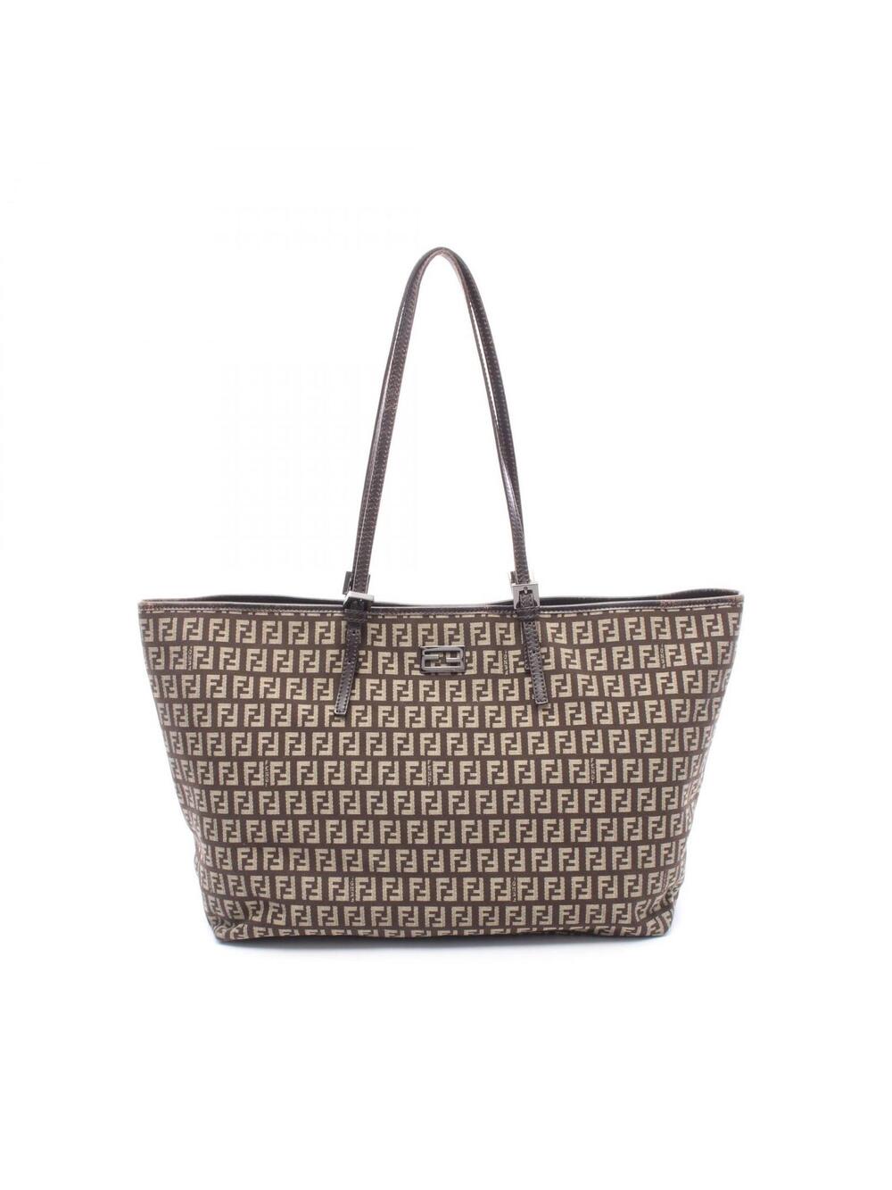 Fendi Zucchino Tote Bag Canvas Leather #278072F40B